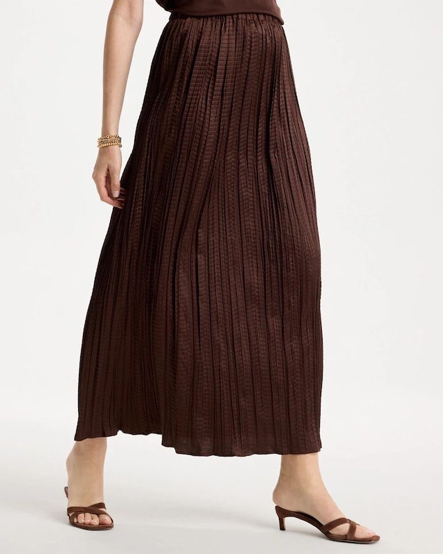 Satin Crinkle Maxi Skirt - image 1